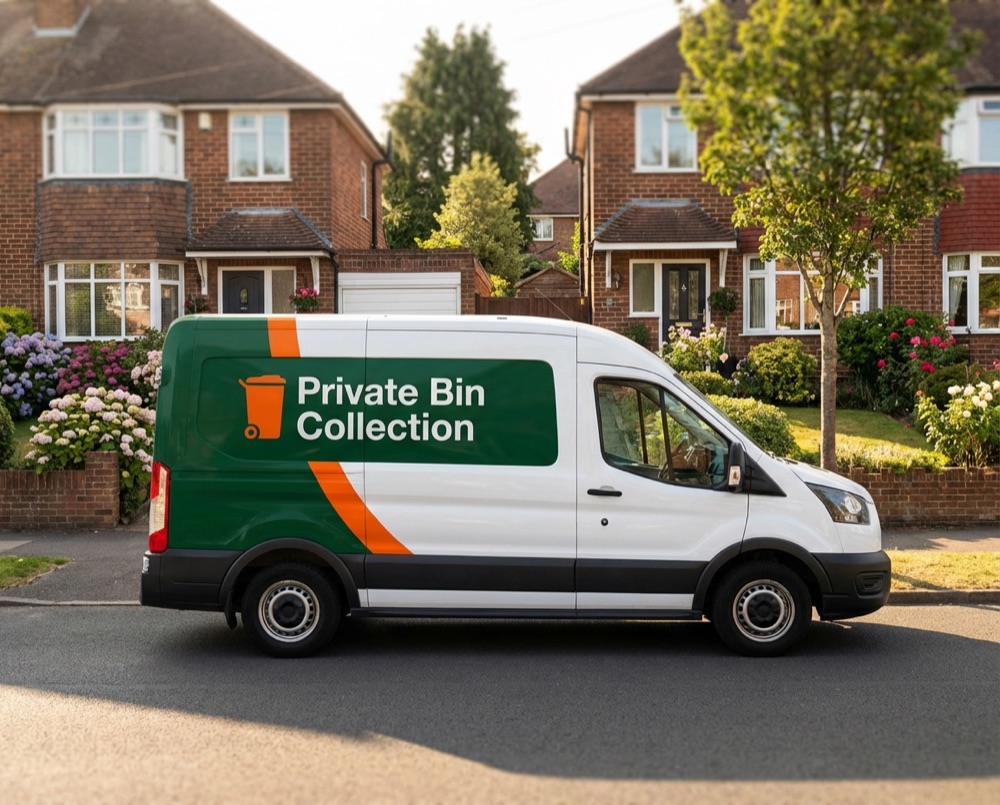 Local bin collection van serving Arundel neighbourhood